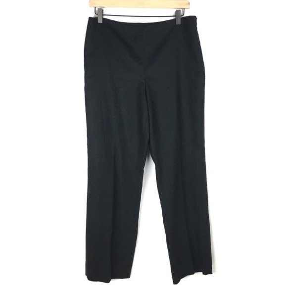 ANN TAYLOR Pants Classic Black Straight Leg Trousers Flat Front Capsule Size 6 - Picture 1 of 8